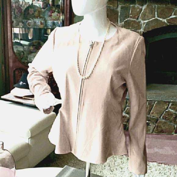 Neiman Marcus blush pink suede jacket L - Picture 9 of 9